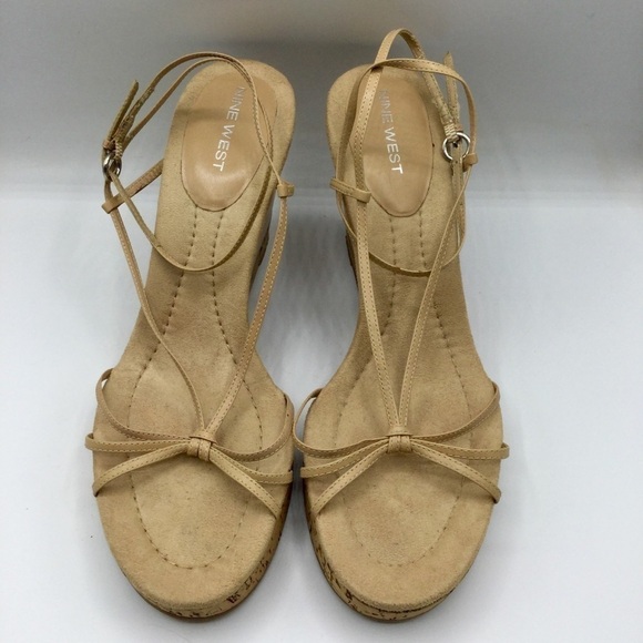 NINE West Cork Ankle Wrap Wedge Sandals Size 11 - Picture 3 of 7